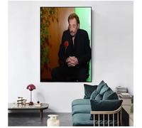 PUCHENGP Affiche De L'Acteur Et Chanteur De Rock Français Johnny Hallyday Impression Sur Toile Art Mural Photos Décoration D'Intérieur 50 * 70 Sans Cadre