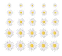 PUCIO 50 Petite Fleur de Marguerites en Résine Mini Décorées Breloques Marguerite avec Boîte Rangement pour DIY Décoration Maison Fête d Artisanat, 3 Tailles