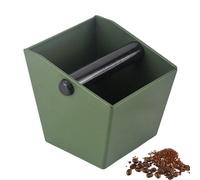 Puck Knock Box - Récipient à marc de café, poubelle professionnelle en acier inoxydable avec poignée de barre, support à marc de café usagé de qualité commerciale | Outil de cuisine longue durée pour