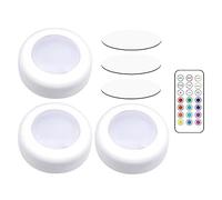 Puck Lights - Éclairage d'armoire, veilleuse, lumières LED avec télécommande, 12 couleurs changeantes, alimentées par piles pour éclairage quotidien de la maison et de la chambre à coucher