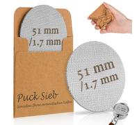Puck Screen 51 mm Puck Screen 51 Puck Mellbree Lot de 2 filtres à café frittés pour expresso café Porte-filtre Accessoires 1,7 mm Épaisseur 150 μm Acier inoxydable 316 Réutilisable Inoxydable