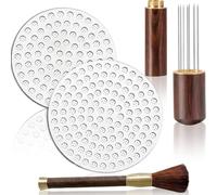Puck Screen 53 mm & 58MM, un tamis à espresso, un outil WDT et une brosse à café, une aiguille à espresso à 6 pointes fines, un filtre à espresso en acier inoxydable pour les baristas