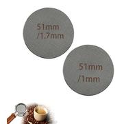 Puck Screen Lot de 2 tamis à expresso 51 mm pour porte-filtre, 150 µm, en acier inoxydable, porte-filtre à café, réutilisable, inoxydable, 1 mm/1,7 mm d'épaisseur, passoire à expresso pour café Puck