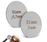 Puck Screen Lot de 2 tamis à expresso 51 mm pour porte-filtre en acier inoxydable 150 µm Épaisseur 1 mm/1,7 mm Réutilisable Inoxydable Passoire à expresso pour café
