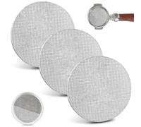 Puck Screen Lot de 3 tamis à expresso 53,5 mm d'épaisseur 1,7 mm d'épaisseur avec boîte de rangement en acrylique Filtre à café en métal Réutilisable pour porte-filtre