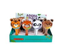 Puckator Adoramals Brosse à cheveux en forme de tête sauvage à paillettes - Brosse à cheveux beauté - Brosse démêlante pour enfants et femmes - Produits de coiffure ondulés épais - Brosse hérisson