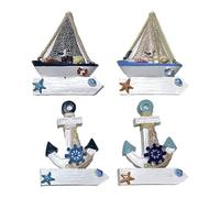 Puckator Aimant souvenir bord de mer bateaux et ancres avec filets - Tableau blanc mignon et amusant aimants puissants colorés - Épingles magnétiques - Accessoires de casier - Souvenir - Fournitures