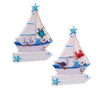 Puckator Aimant souvenir imprimé en 3D Motif bateau à voile et vie marine - Tableau blanc mignon et amusant pour réfrigérateur - Aimants puissants colorés - Épingles magnétiques - Accessoires de
