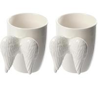 Puckator ANG140 Mug avec Anse Design Ailes d'Ange Céramique Blanc (Lot de 2)