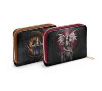Puckator Anne Stokes Dragon Defenders Fairy Petit portefeuille à fermeture éclair sur le pourtour - Portefeuille fin pour femme - Porte-monnaie pour homme et femme - Porte-monnaie pour homme et femme