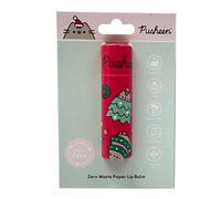 Puckator Baume à lèvres en papier Pusheen le chat de Noël - Baumes à lèvres pour les vacances essentiels pour femme et famille - Crème exfoliante hydratante - Joli baume à lèvres Bam