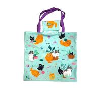 Puckator Beans & Co Cats RPET Sac à provisions pliable ultra compact avec étui
