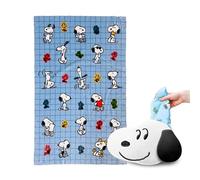 Puckator Blankeazzz Peanuts Snoopy & Woodstock 2 en 1 Peluche et Couverture de Voyage - Accessoires Essentiels de Voyage pour Femmes et Enfants - Couverture Douce, Chaude
