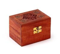 Puckator - Boîte en bois de mangue pour huiles essentielles - incrustations de fleurs (pour 6 bouteilles)