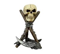 Puckator Bougeoir - Crâne sur trépied de Faucille - Sculpture en résine ornementale - Figurine Accessoire Gothique pour Maison et Halloween