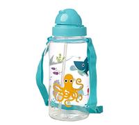 Gourde - Enfant - Plastique - Avec anse et capuchon - Bleu - Animaux marins Bleu