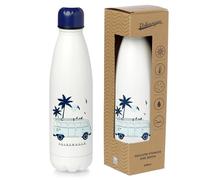 Puckator Bouteille Isolée (Gourde) 500ml en Acier Inoxydable pour Boissons Chaudes ou Froides Volkswagen Van Bus Combi VW T1 - Explore More Beach Life Palmier, Multicouleur