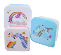 Puckator BOX08 Ensemble 3 boites Repas, Plastique, Rose/Bleu Clair