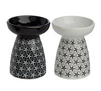 Puckator Brûleur à Huile et Fondant de Cire-Fleurs Géométriques Brûleur à Huile Essentielle Multicolore, Unique