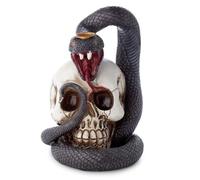 Puckator Brûleur d'encens à refoulement Serpent et tête de Mort - Accessoires de décoration de méditation Zen - Brûleur d'encens en Cascade - Cadeau Spirituel Feng Shui Gothique Gothique Relaxation