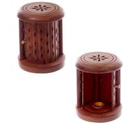 Puckator Brûleur d'encens en Bois de sheesham sculpté avec Porte - Spirituel Zen Gothique Encens Bâtons d'encens Brûleur - Accessoire de décoration de Salle de Yoga