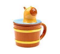 Puckator Capybara Tasse avec couvercle en céramique - Accessoires amusants pour la maison - Cadeaux mignons pour petite amie - Grandes tasses pour hommes et femmes - Boissons chaudes - Cadeaux de Noël