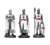Puckator Chevalier défenseur des croisés - Chevaliers médiévaux - Figurines de décoration d'intérieur - Chevaliers du passé - Figurines miniatures Templiers - Ornement en résine