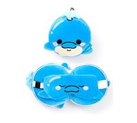 Puckator Coussin de Voyage avec Masque Relaxeazzz - Bleu Le Dauphin la Loutre - Animaux Doux