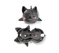 Puckator Coussin de voyage avec masque Relaxeazzz Dexter, la chauve-souris
