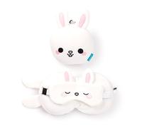 Puckator Coussin de Voyage avec Masque Relaxeazzz - Frances Le Lapin - Animaux Doux