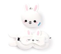 Puckator Coussin de Voyage avec Masque Relaxeazzz - Frances Le Lapin - Animaux Doux