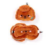 Puckator Coussin de Voyage avec Masque Relaxeazzz - Gigi Le Caniche - Animaux Doux