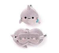 Puckator – Coussin de voyage avec masque – Relaxeazzz Gus le Requin – Animaux Doux