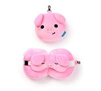 Puckator Coussin de Voyage avec Masque Relaxeazzz - Oscar Le Cochon - Animaux Doux