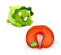 Puckator Coussin de Voyage avec Peluche 2 en 1 - Dinosaure - Swapseazzz, Vert, Standard