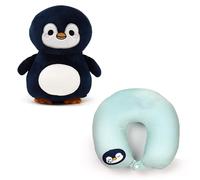 Puckator Coussin de Voyage avec Peluche 2 en 1 - Lola la Gatta - Swapseazzz, Bleu, Standard