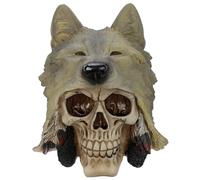 Puckator - Crâne de décoration - Tête de loup - Unique