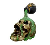 Puckator Crâne décoratif avec Potion Verte - cri - Sculpture en résine ornementale - Figurine Accessoire Gothique pour Maison et Halloween