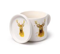 Puckator Ensemble tasse en porcelaine et dessous de verre/couvercle 2 en 1 - Cerf - Designed by Jan Pashley