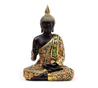 Puckator Figurine Bouddha Thaïlandais Noir & Orange - Méditation