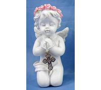 Puckator Figurine chérubin Ange Blanc avec Couronne prière Statue Statuette Mariage baptême Noël déco 6.5cm
