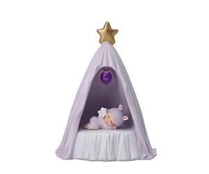 Puckator Figurine fée dormeuse, Lumineuse, Violette 14x10cm