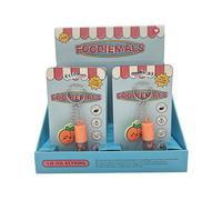 Puckator Foodiemals Bâton à lèvres à l'huile de pêche avec porte-clés - Bâton de soin des lèvres - Baume à lèvres essentiel pour les vacances pour femme et famille - Crème exfoliante hydratante - Joli