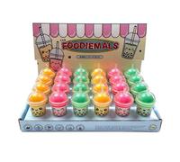 Puckator Foodiemals Baume à lèvres dans un support en forme de thé aux perles - Baumes à lèvres essentiels pour les vacances pour femme et famille - Crème exfoliante hydratante - Joli baume à lèvres