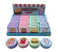 Puckator Foodiemals Baume à lèvres dans une boîte - Baumes à lèvres essentiels pour les vacances pour femme et famille - Crème exfoliante hydratante - Joli baume à lèvres Bam