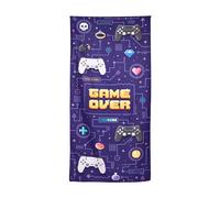 Puckator Game Over Serviette de plage en microfibre - Grande serviette de plage à séchage rapide, légère, fine, amusante, pour hommes, filles, plage, piscine, vacances pour adultes et femmes -