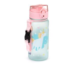 Puckator Gourde Enfant 350ml en Plastique Renforcé avec Couvercle à Bouton-poussoir - Unicorn Magic - Licorne