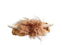 Puckator Highland Coo Bandeau de beauté en peluche - Accessoires de cheveux courts pour femme - Tissu épais en coton délavé pour yoga, spa, salle de sport