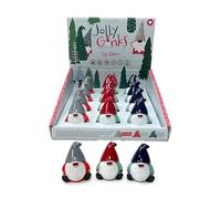 Puckator Jolly Gonk Baume à lèvres de Noël dans un support en forme de bâton de soins pour les lèvres Bâton Chapstick Essentiels de vacances pour femme Famille - Baume à lèvres hydratant exfoliant