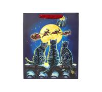 Puckator Lisa Parker Grand sac cadeau de Noël Motif chats - Sac cadeau d'anniversaire - Sac cadeau pour femme - Cadeaux d'anniversaire pour enfants - Boîte cadeau pour bébé